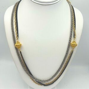 Celebrity 3-Strand Mixed Metal Necklace